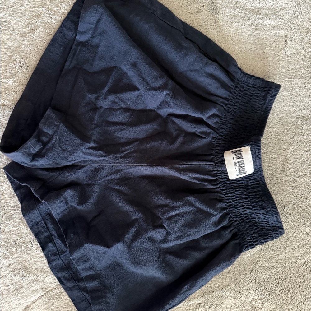 Navy Blue High-Waisted Shorts